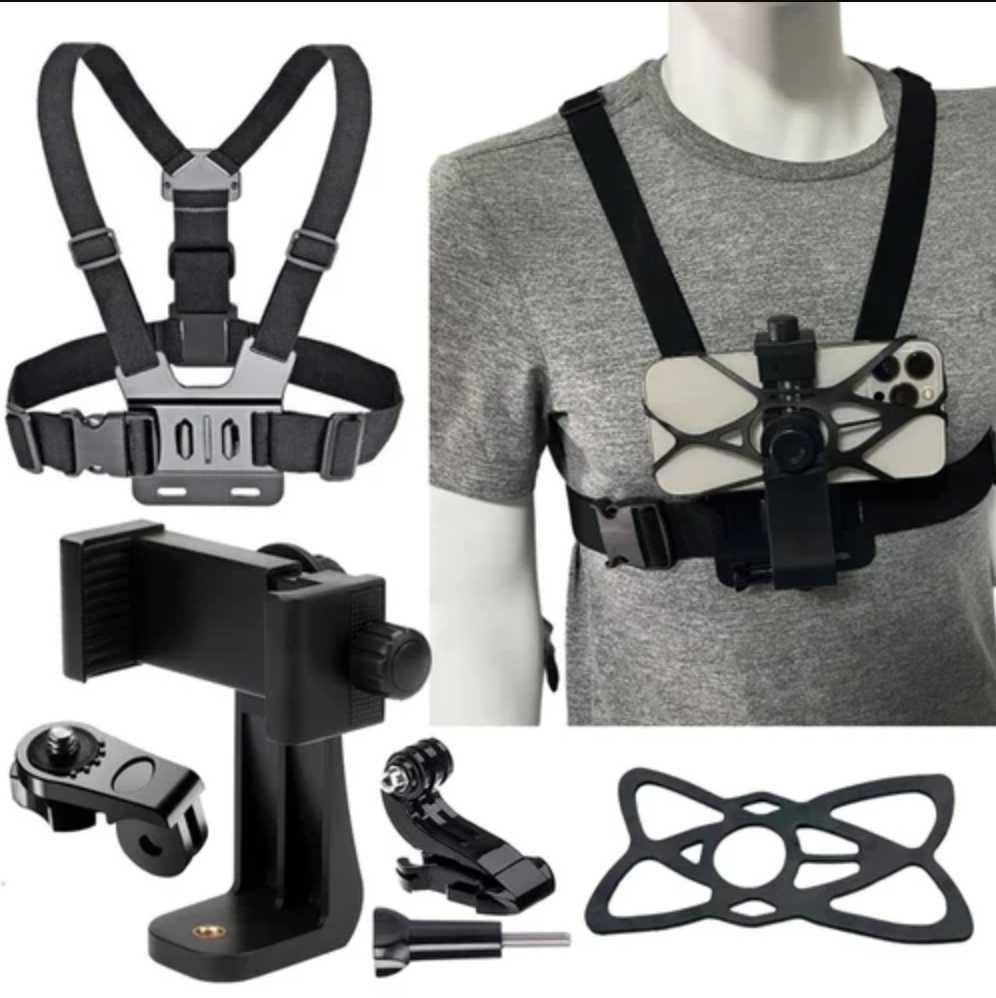 (6 Pcs) Mobile Phone Chest Mount Harness Strap 